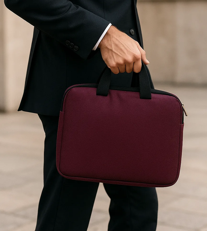Handmade Jute Laptop Bag - Dyed Blue